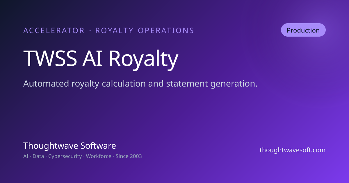 TWSS AI Royalty — Royalty Operations | Thoughtwave | Thoughtwave ...