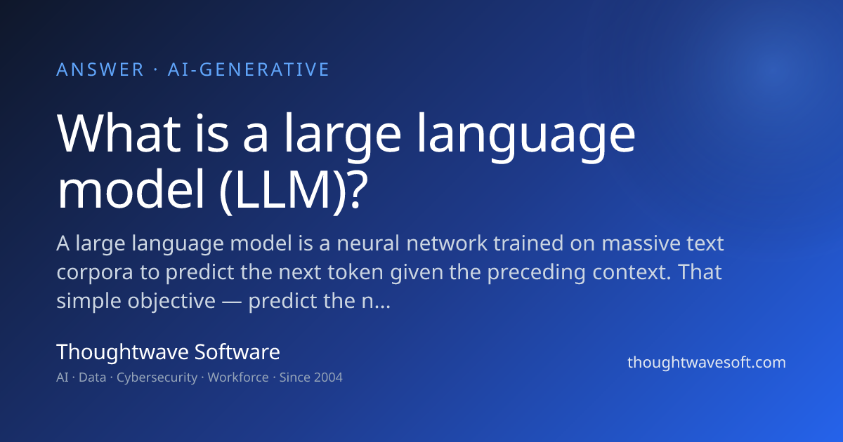 What is a Large Language Model (LLM)? Enterprise Guide | Thoughtwave ...