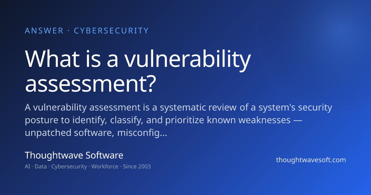 What is a Vulnerability Assessment? Scan, Assess, Prioritize ...