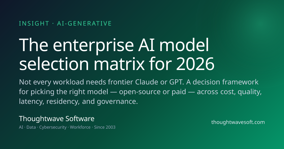 AI Model Selection Matrix 2026: Open-Source vs Paid LLMs | Thoughtwave ...
