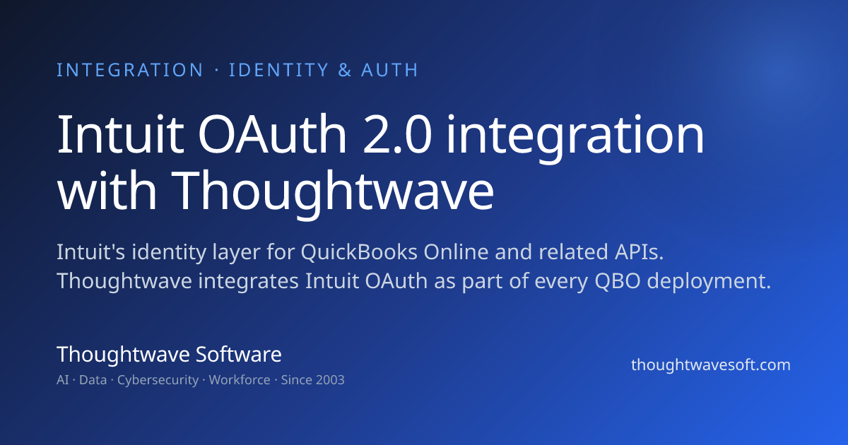 Intuit OAuth 2.0 Integration | Thoughtwave | Thoughtwave Software ...